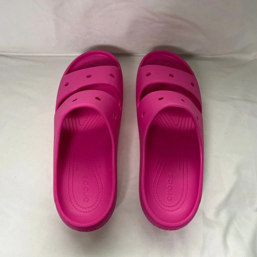 Crocs Classic Sandal Pink Two Strap Slide Mens 12 Womens 14 206761-6S0